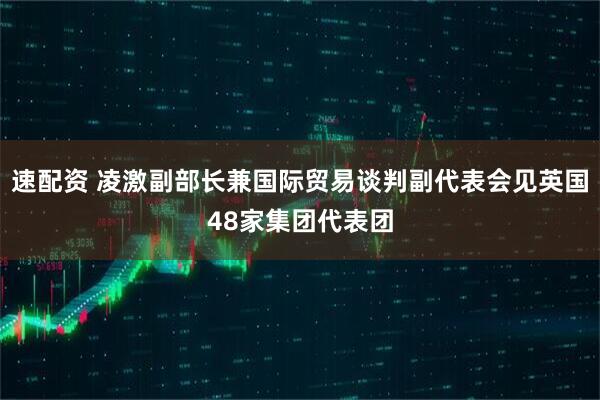 速配资 凌激副部长兼国际贸易谈判副代表会见英国48家集团代表团
