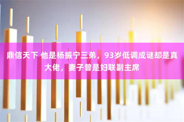 鼎信天下 他是杨振宁三弟,93岁低调成谜却是真大佬,妻子曾是妇联副主席